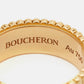 Original Boucheron Quatre Red Edition Ceramic 18k Three Tone Gold Ring Size 50