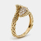 Original Boucheron Serpent Boheme Toi et Moi XS Motif Diamond 18k Yellow Gold Ring Size 53