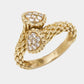 Original Boucheron Serpent Boheme Toi et Moi XS Motif Diamond 18k Yellow Gold Ring Size 53