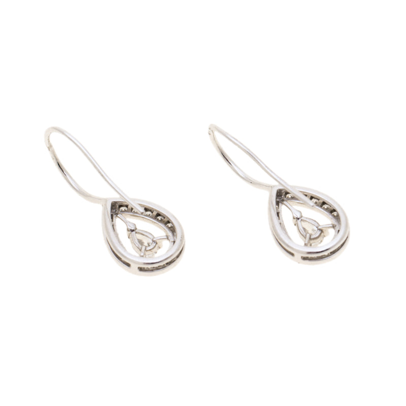 Original Boucheron Ava 18k White Gold Diamonds Pear Earrings