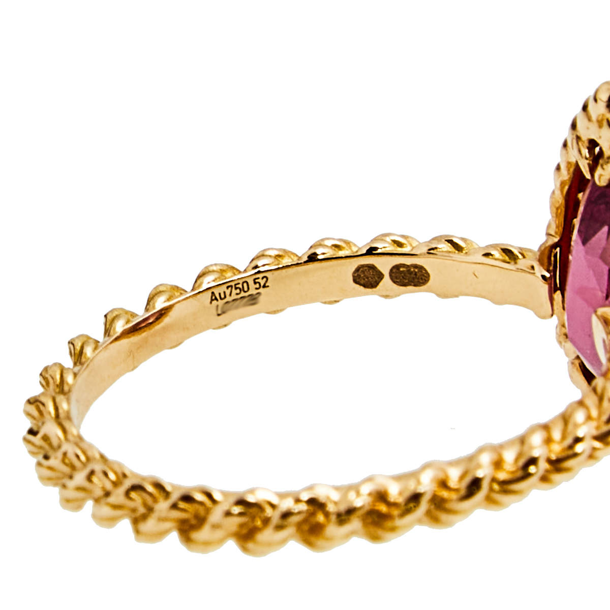 Original Boucheron Serpent Boheme S Motif Diamond and Rhodolite Garnet 18k Rose Gold Set of 2 Rings Size 52