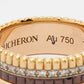 Original Boucheron Quatre Classique Diamonds 18k Three Tone Gold Small Band Ring Size 51