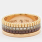 Original Boucheron Quatre Classique Diamonds 18k Three Tone Gold Small Band Ring Size 51