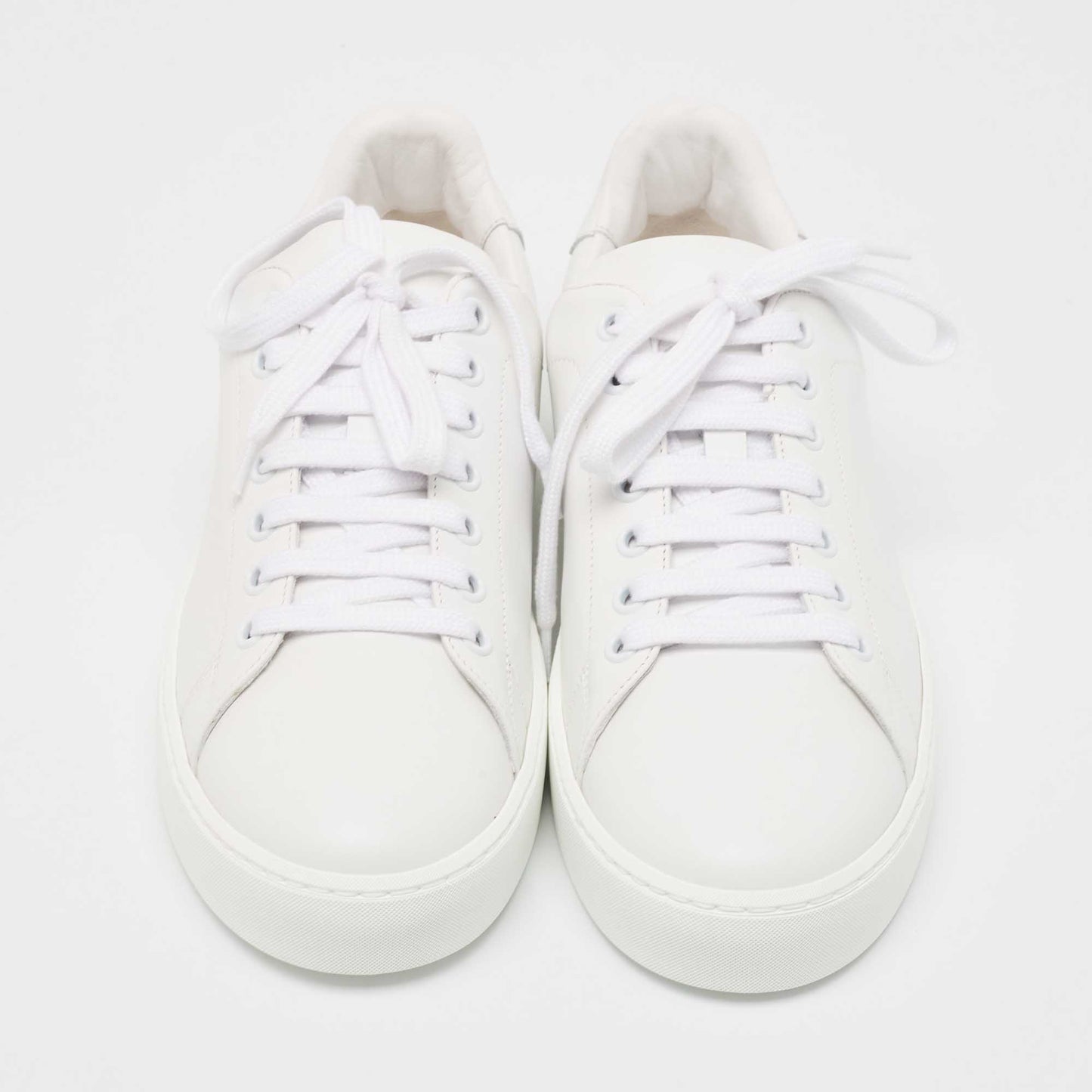 Original Burberry White Leather Westford Low Top Sneakers Size 39.5  (Never Used)