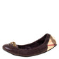 Original Burberry Dark Brown Nova Check PVC and Leather Studs Round Ballerina Flats Size 41