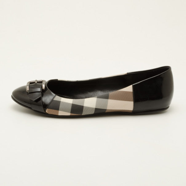 Original Burberry Nova Check Ballerina Flats with Buckles Size 40