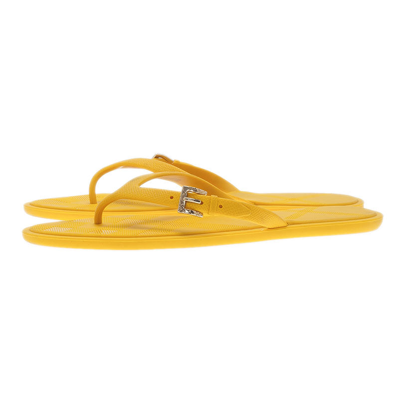 Original Burberry Yellow Wallford Rubber Flip Flops Size 38