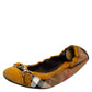 Original Burberry Yellow/Black Nova Check Suede And Canvas Scrunch Ballet Flats Size 39