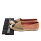 Original Burberry Tri-Color House Check Canvas and Suede Flat Espadrilles Size 36