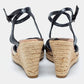 Original Burberry Tri-Color Nova Check Canvas and Patent Leather Espadrille Wedge Ankle-Strap Sandals Size 40