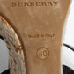 Original Burberry Tri-Color Nova Check Canvas and Patent Leather Espadrille Wedge Ankle-Strap Sandals Size 40