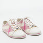 Original Burberry Pink/White Leather and Canvas Cap Toe Low Top Sneakers Size 41