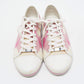 Original Burberry Pink/White Leather and Canvas Cap Toe Low Top Sneakers Size 41