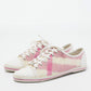 Original Burberry Pink/White Leather and Canvas Cap Toe Low Top Sneakers Size 41