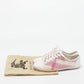 Original Burberry Pink/White Leather and Canvas Cap Toe Low Top Sneakers Size 41