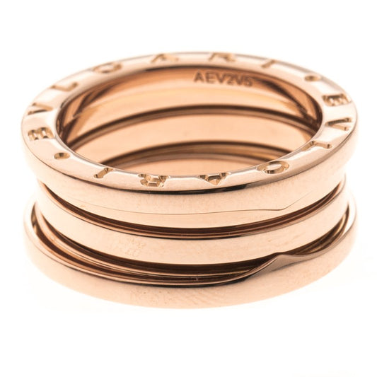 Original Bvlgari B.Zero1 3-Band 18k Rose Gold Ring Size 54