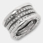 Original Bvlgari B.Zero1 Diamond 18k White Gold Band Ring Size 48