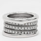 Original Bvlgari B.Zero1 Diamond 18k White Gold Band Ring Size 48