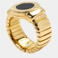 Original Bvlgari 18K Yellow Gold Onyx Ring Size Japan 9.5 EU 50