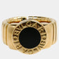 Original Bvlgari 18K Yellow Gold Onyx Ring Size Japan 9.5 EU 50