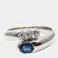 Original Bvlgari 18k White Gold Diamond Sapphire Ring Size Japan 12 EU 52