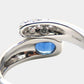 Original Bvlgari 18k White Gold Diamond Sapphire Ring Size Japan 12 EU 52