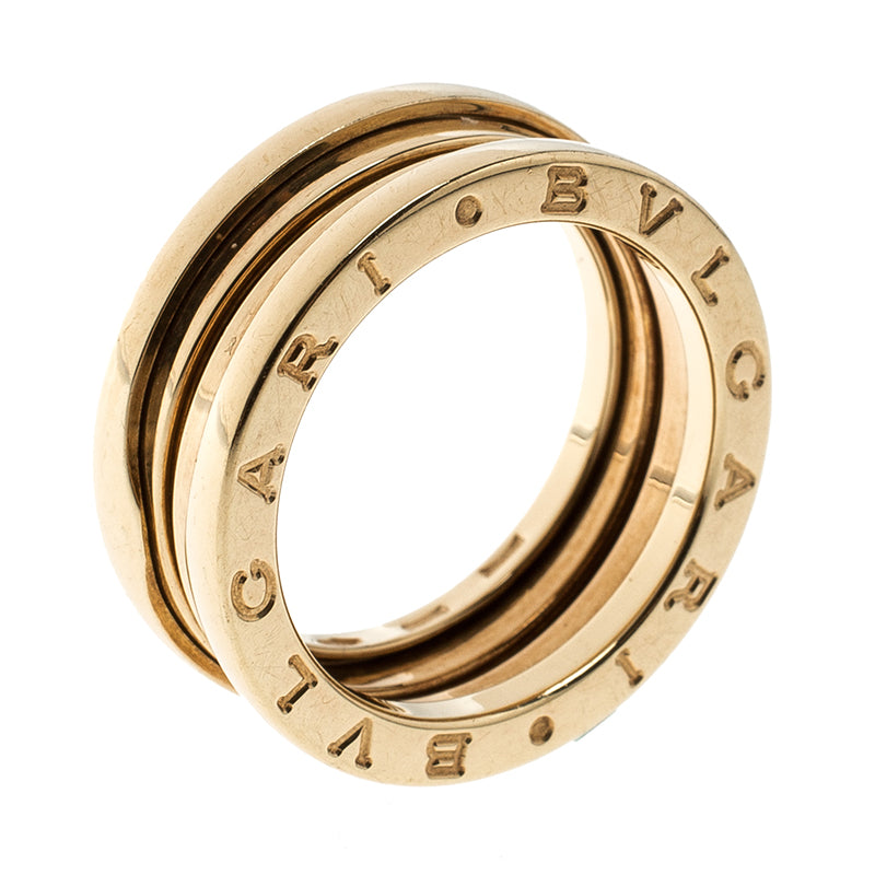 Original Bvlgari B.zero1 3 Band 18k Yellow Gold Ring Size 54