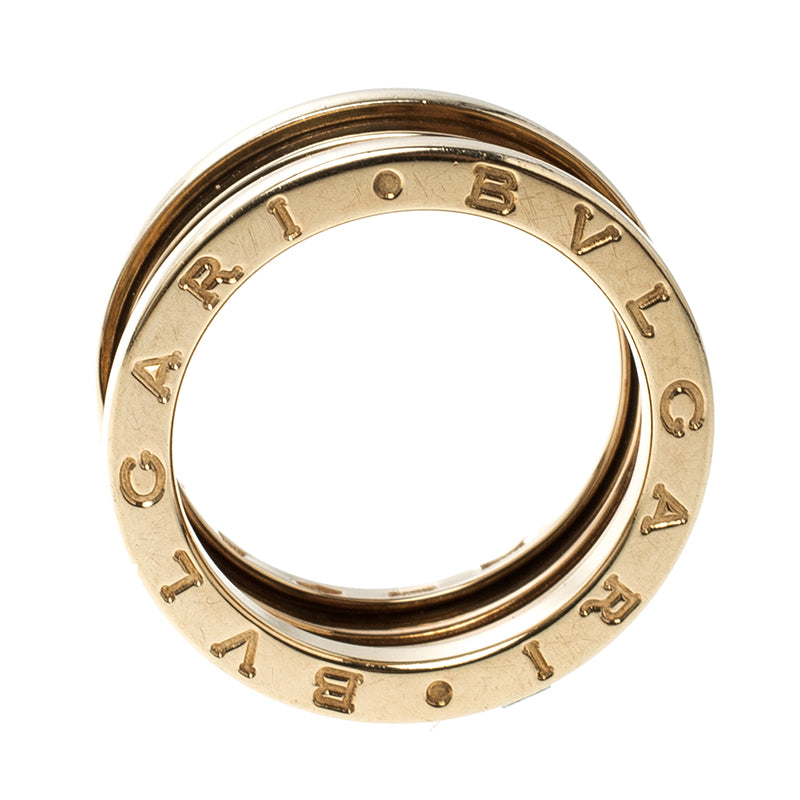 Original Bvlgari B.zero1 3 Band 18k Yellow Gold Ring Size 54