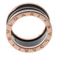 Original Bvlgari B.Zero1 4-Band Black Ceramic 18k Rose Gold Ring Size 59