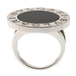 Original Bvlgari Onyx Inlay 18k White Gold Circular Ring  Size 55