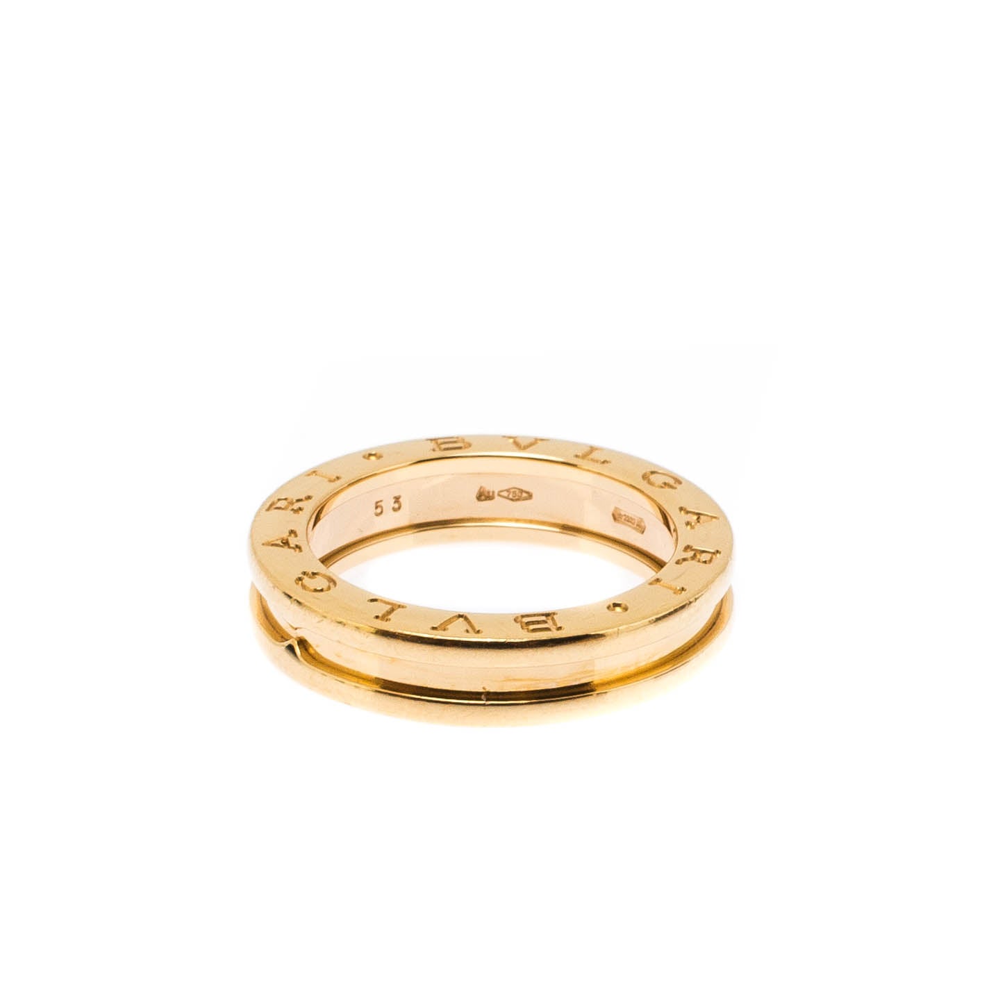 Original Bvlgari B.Zero1 1-Band 18k Yellow Gold Band Ring Size 53