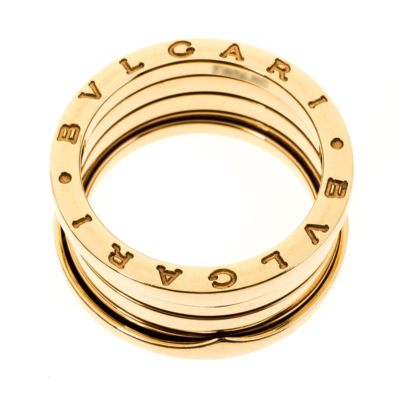 Original Bvlgari B.Zero1 4-Band 18k Yellow Gold Ring Size 59