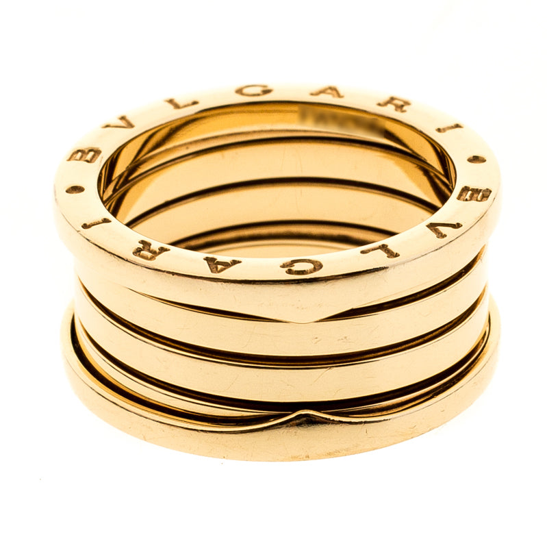 Original Bvlgari B.Zero1 4-Band 18k Yellow Gold Ring Size 59