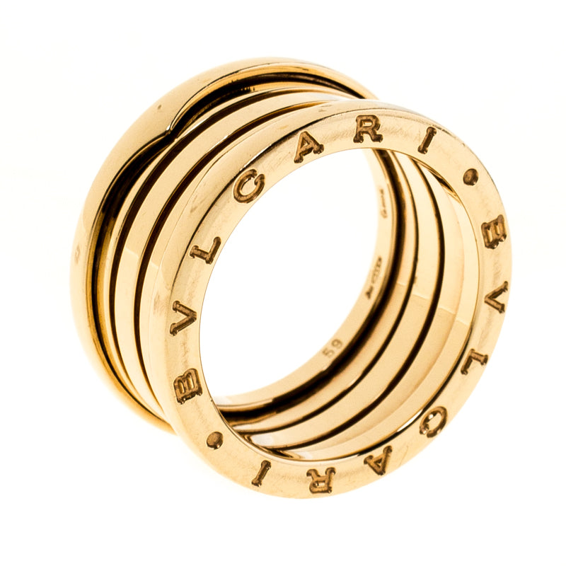 Original Bvlgari B.Zero1 4-Band 18k Yellow Gold Ring Size 59