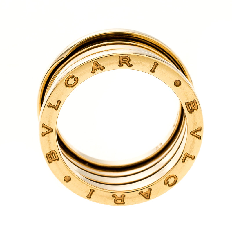 Original Bvlgari B.Zero1 4-Band 18k Yellow Gold Ring Size 59