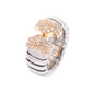 Original Bvlgari Parenthite Bogas 18K Yellow Gold And Diamond And Stainless Steel Ring Size 47