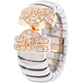 Original Bvlgari Parenthite Bogas 18K Yellow Gold And Diamond And Stainless Steel Ring Size 47