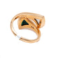 Original Bvlgari Divas Dream Contraire Rose Gold Mop & Malachite Ring Size 58