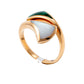 Original Bvlgari Divas Dream Contraire Rose Gold Mop & Malachite Ring Size 58