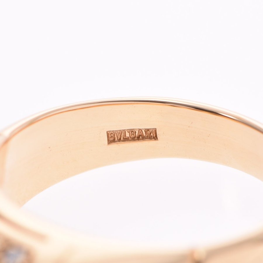 Original Bvlgari 18K Yellow Gold And Diamonds Band Ring Size 50