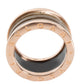 Original Bvlgari B.Zero1 Brown Marble 18K Rose Gold Band Ring Size 56