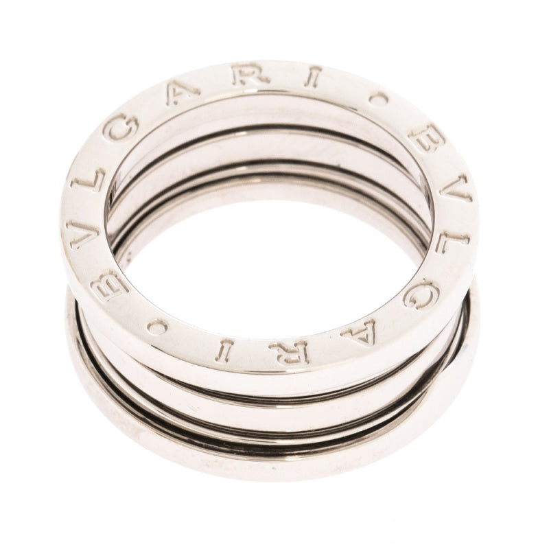 Original Bvlgari B.Zero1 18K White Gold 3-Band Ring Size 53