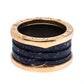 Original Bvlgari B.Zero1 Lapis Lazuli 18K Rose Gold 4-Band Ring Size 54