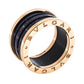 Original Bvlgari B.Zero1 Lapis Lazuli 18K Rose Gold 4-Band Ring Size 54