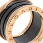 Original Bvlgari B.Zero1 4-Band Black Ceramic 18K Rose Gold Band Ring Size 52