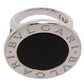 Original Bvlgari Onyx Inlay 18K White Gold Circular Ring Size 52