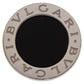 Original Bvlgari Onyx Inlay 18K White Gold Circular Ring Size 52