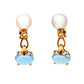 Original Bvlgari Allegra Cultured Pearl Diamond Blue Topaz 18k Yellow Gold Clip On Drop Earrings