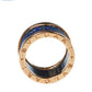 Original Bvlgari B.Zero1 Lapis Lazuli 18K Rose Gold Three Band Ring Size 54