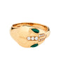 Original Bvlgari Serpenti Malachite Diamond 18K Rose Gold Ring Size 53